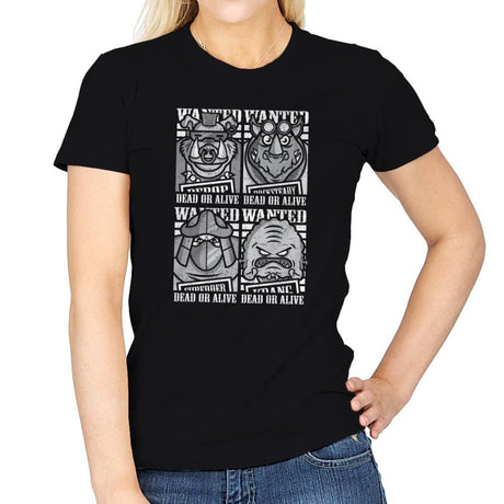 TMNT's Most Wanted - Womens T-Shirts RIPT Apparel Small / Black