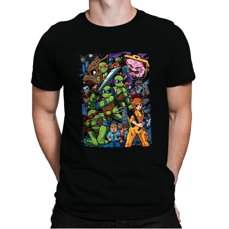 Tmnt X Pilgrim - Mens Premium T-Shirts RIPT Apparel Small / Black