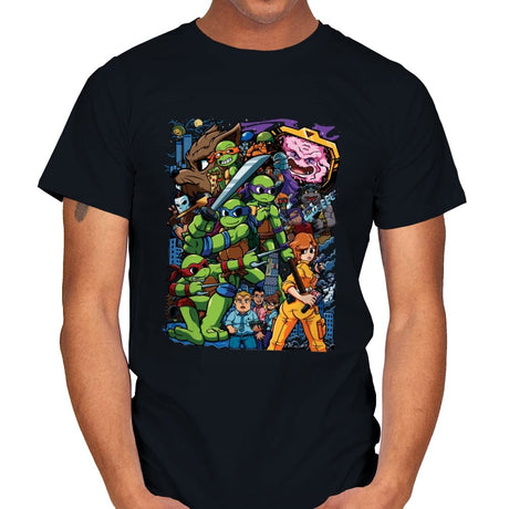 Tmnt X Pilgrim - Mens T-Shirts RIPT Apparel Small / Black