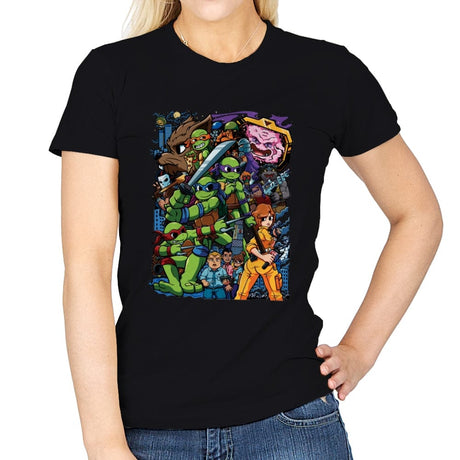 Tmnt X Pilgrim - Womens T-Shirts RIPT Apparel Small / Black