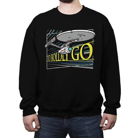 To Boldly Go - Crew Neck Sweatshirt Crew Neck Sweatshirt RIPT Apparel Small / Black