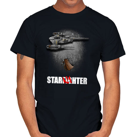 To the Starfighter! - Mens T-Shirts RIPT Apparel Small / Black