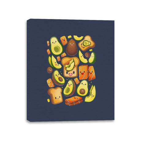 Toast Avocado Salmon - Canvas Wraps Canvas Wraps RIPT Apparel 11x14 / Navy