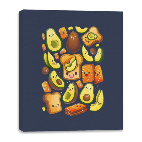 Toast Avocado Salmon - Canvas Wraps Canvas Wraps RIPT Apparel 16x20 / Navy