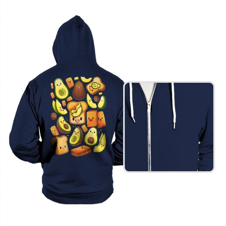 Toast Avocado Salmon - Hoodies Hoodies RIPT Apparel Small / Navy