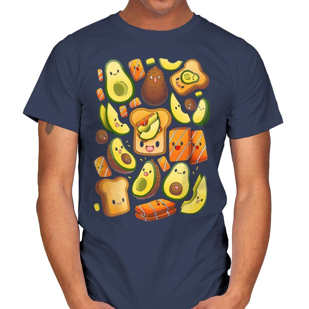 Toast Avocado Salmon - Mens T-Shirts RIPT Apparel Small / Navy