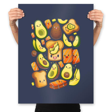 Toast Avocado Salmon - Prints Posters RIPT Apparel 18x24 / Navy