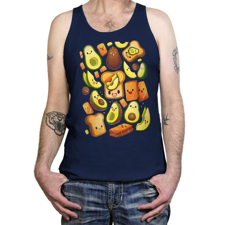 Toast Avocado Salmon - Tanktop Tanktop RIPT Apparel X-Small / Navy