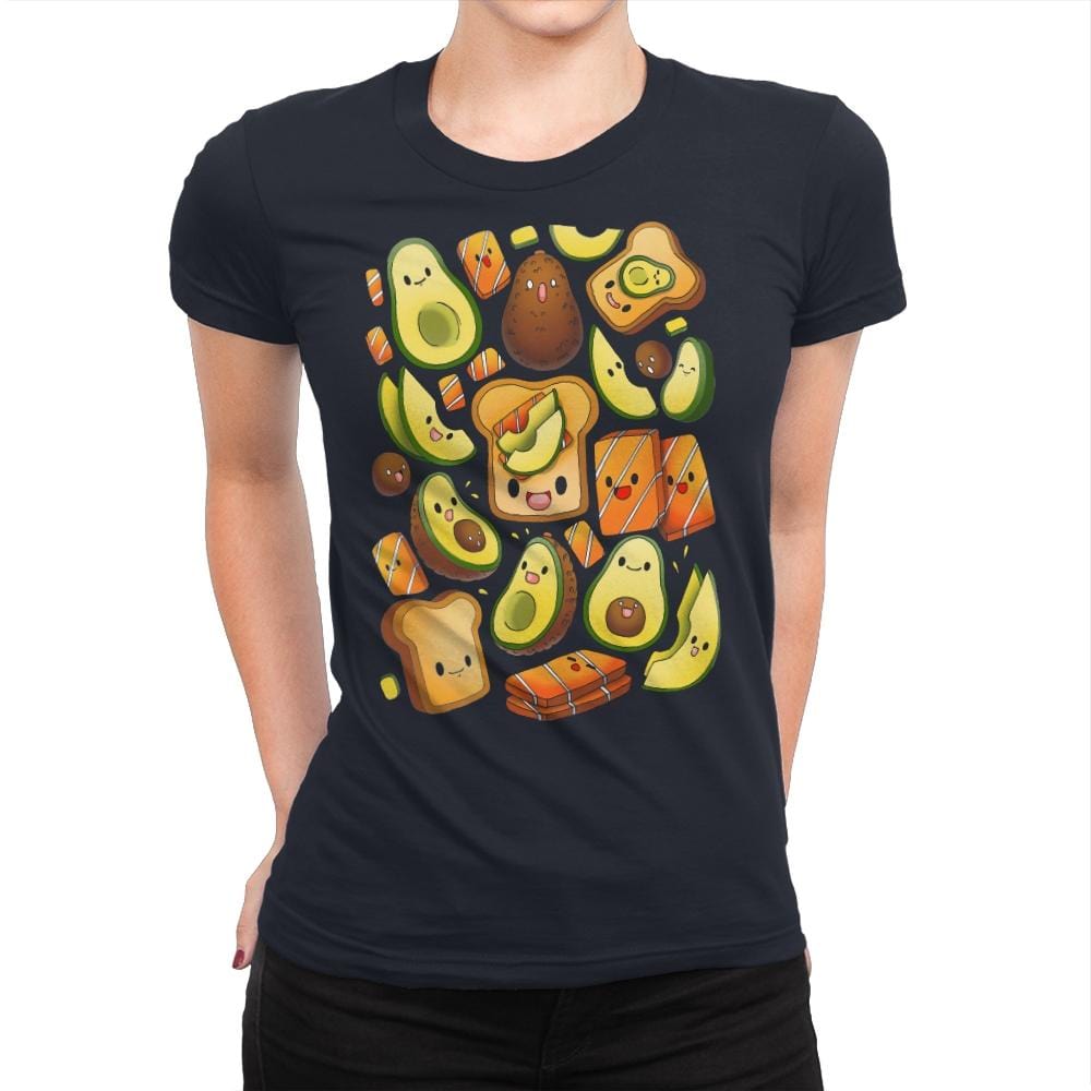 Toast Avocado Salmon - Womens Premium T-Shirts RIPT Apparel Small / Midnight Navy