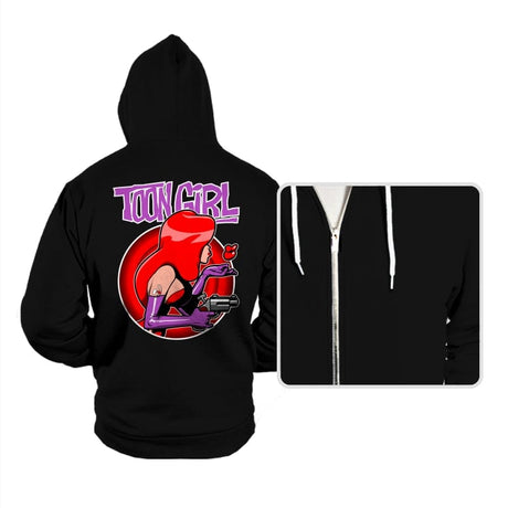 Toon Girl - Hoodies Hoodies RIPT Apparel Small / Black