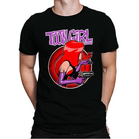 Toon Girl - Mens Premium T-Shirts RIPT Apparel Small / Black