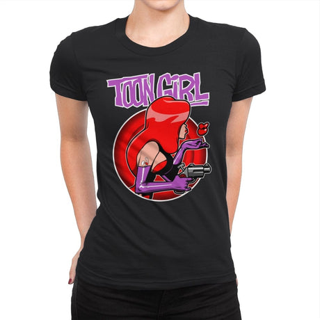 Toon Girl - Womens Premium T-Shirts RIPT Apparel Small / Black