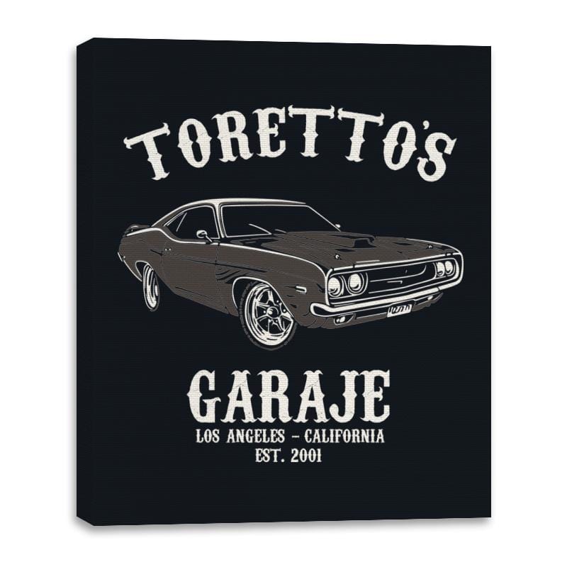 Toretto's Garaje - Canvas Wraps Canvas Wraps RIPT Apparel 16x20 / Black