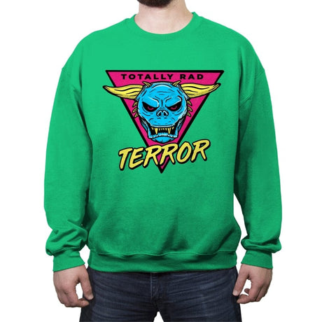 Totally Rad Terror Dog - Crew Neck Sweatshirt Crew Neck Sweatshirt RIPT Apparel Small / Irish Green