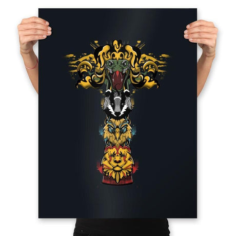 Totem Houses - Prints Posters RIPT Apparel 18x24 / Black