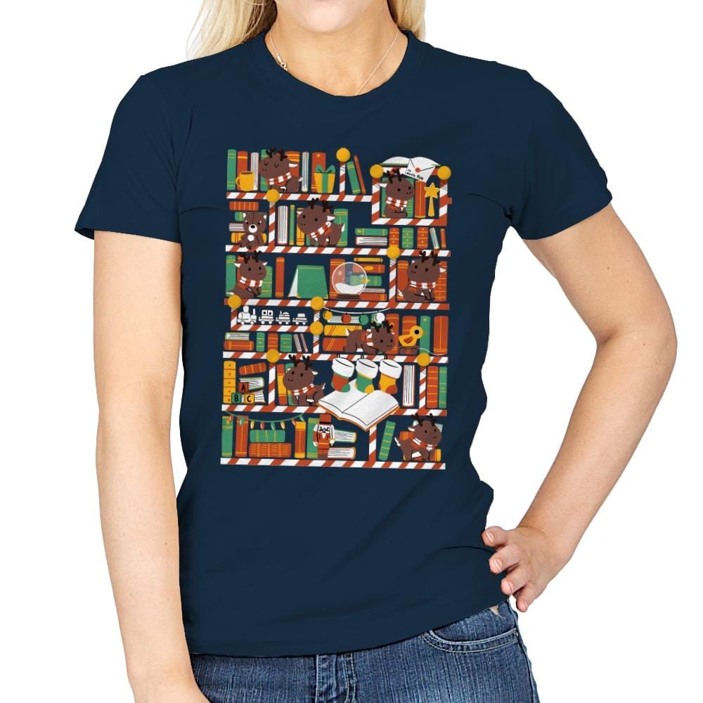 Toy's Library - Womens T-Shirts RIPT Apparel Small / Navy