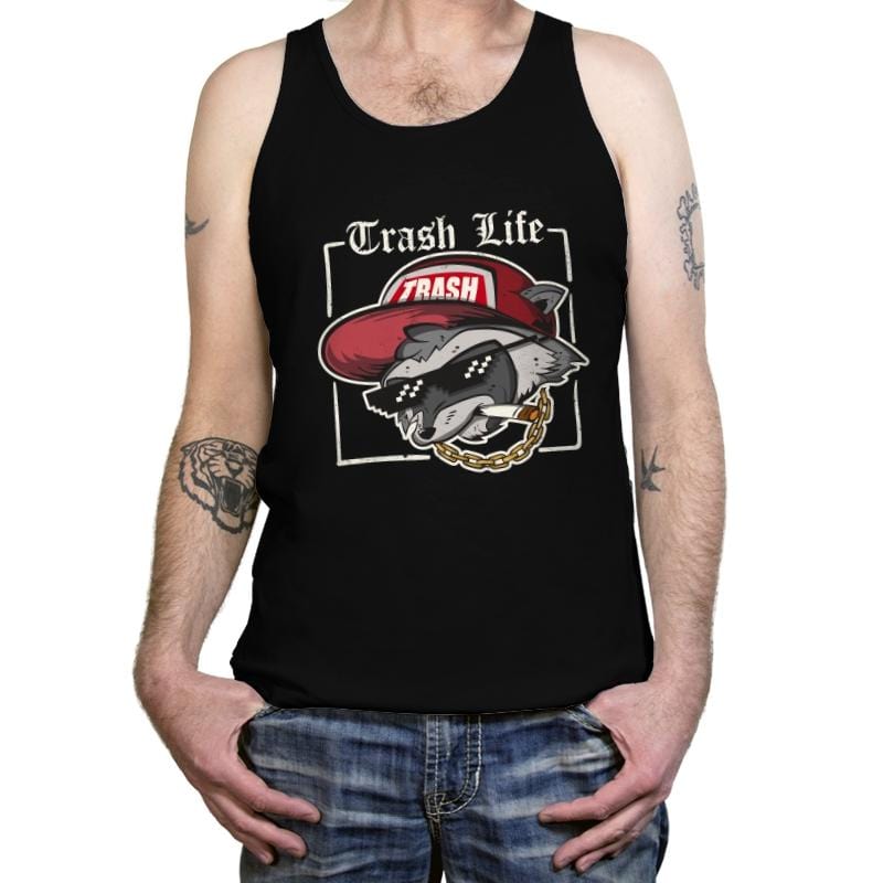 Trash Life Raccoon - Tanktop Tanktop RIPT Apparel X-Small / Black