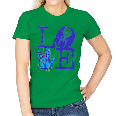 Trekkie Love - Womens T-Shirts RIPT Apparel Small / Irish Green