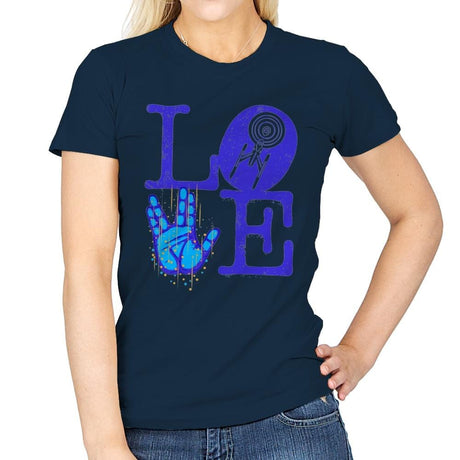 Trekkie Love - Womens T-Shirts RIPT Apparel Small / Navy