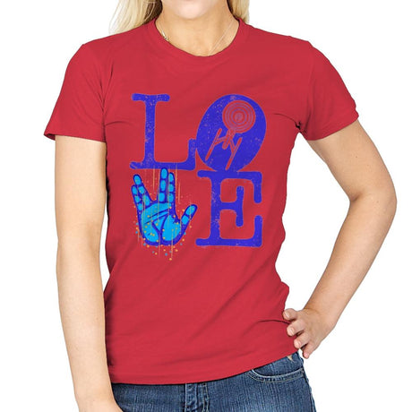 Trekkie Love - Womens T-Shirts RIPT Apparel Small / Red