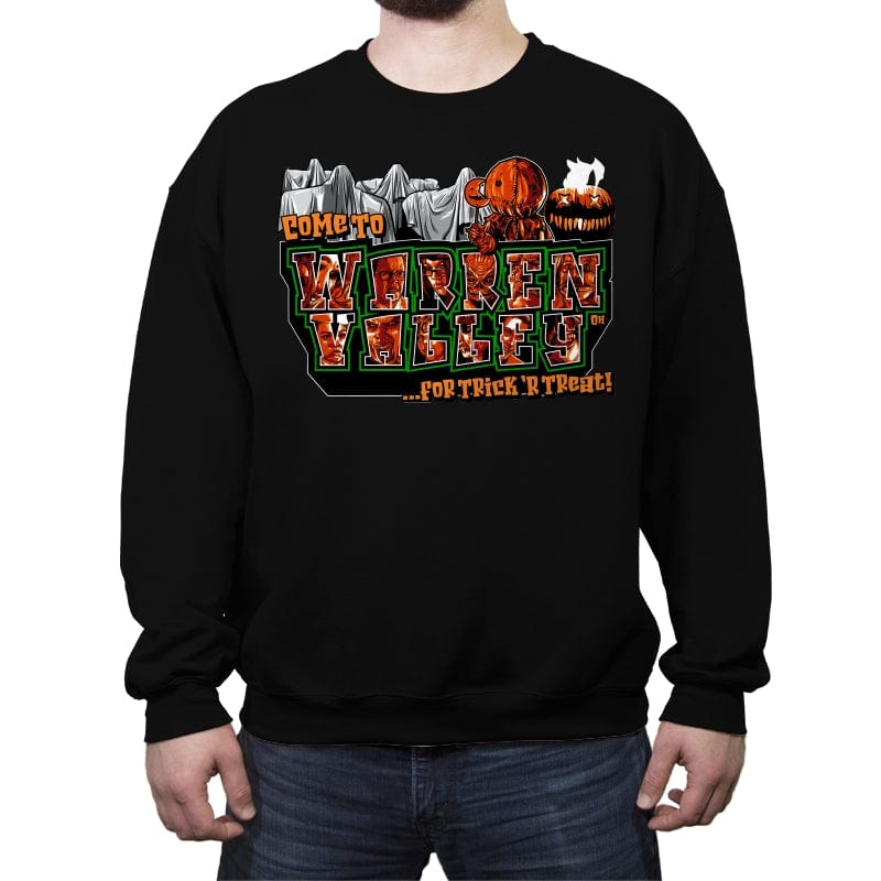 Trick or Treat in Warren Valley - Crew Neck Sweatshirt Crew Neck Sweatshirt RIPT Apparel Small / Black