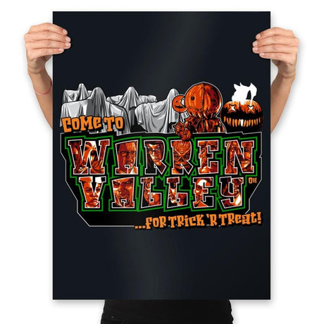 Trick or Treat in Warren Valley - Prints Posters RIPT Apparel 18x24 / Black