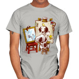 Triple Beagle Portrait - Art Attack - Mens T-Shirts RIPT Apparel Small / Ice Grey