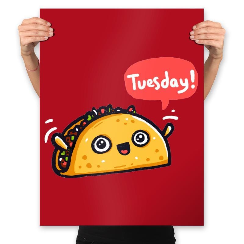 Tuesdays Are For Tacos - Prints Posters RIPT Apparel 18x24 / Red