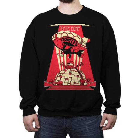 Turtle Blimp - Crew Neck Sweatshirt Crew Neck Sweatshirt RIPT Apparel Small / Black