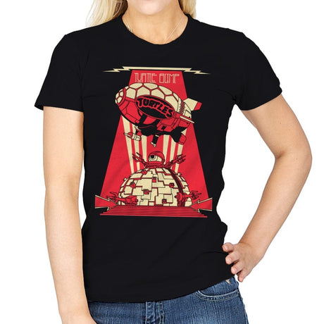 Turtle Blimp - Womens T-Shirts RIPT Apparel Small / Black