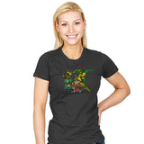 Turtle Force - Womens T-Shirts RIPT Apparel Small / Charcoal