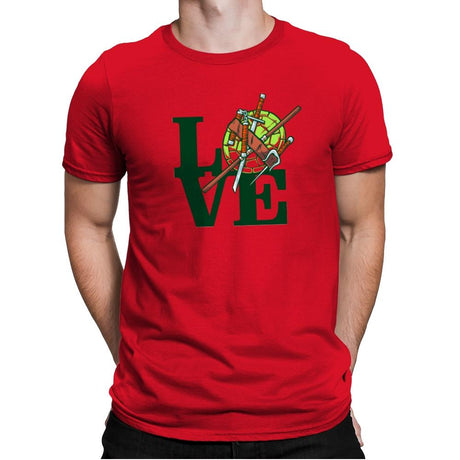 Turtle Love Exclusive - Mens Premium T-Shirts RIPT Apparel Small / Red