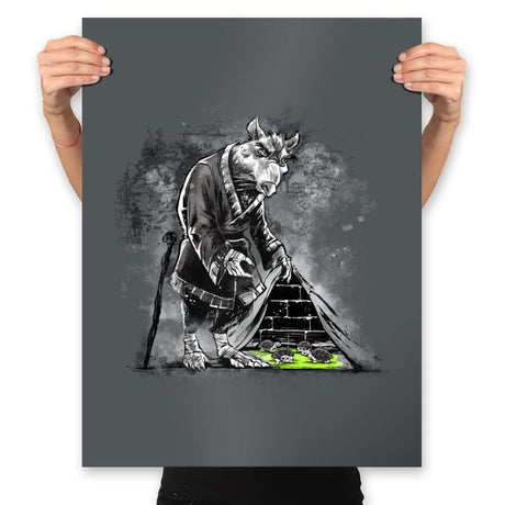 Turtles Behind the Wall - Prints Posters RIPT Apparel 18x24 / Charcoal