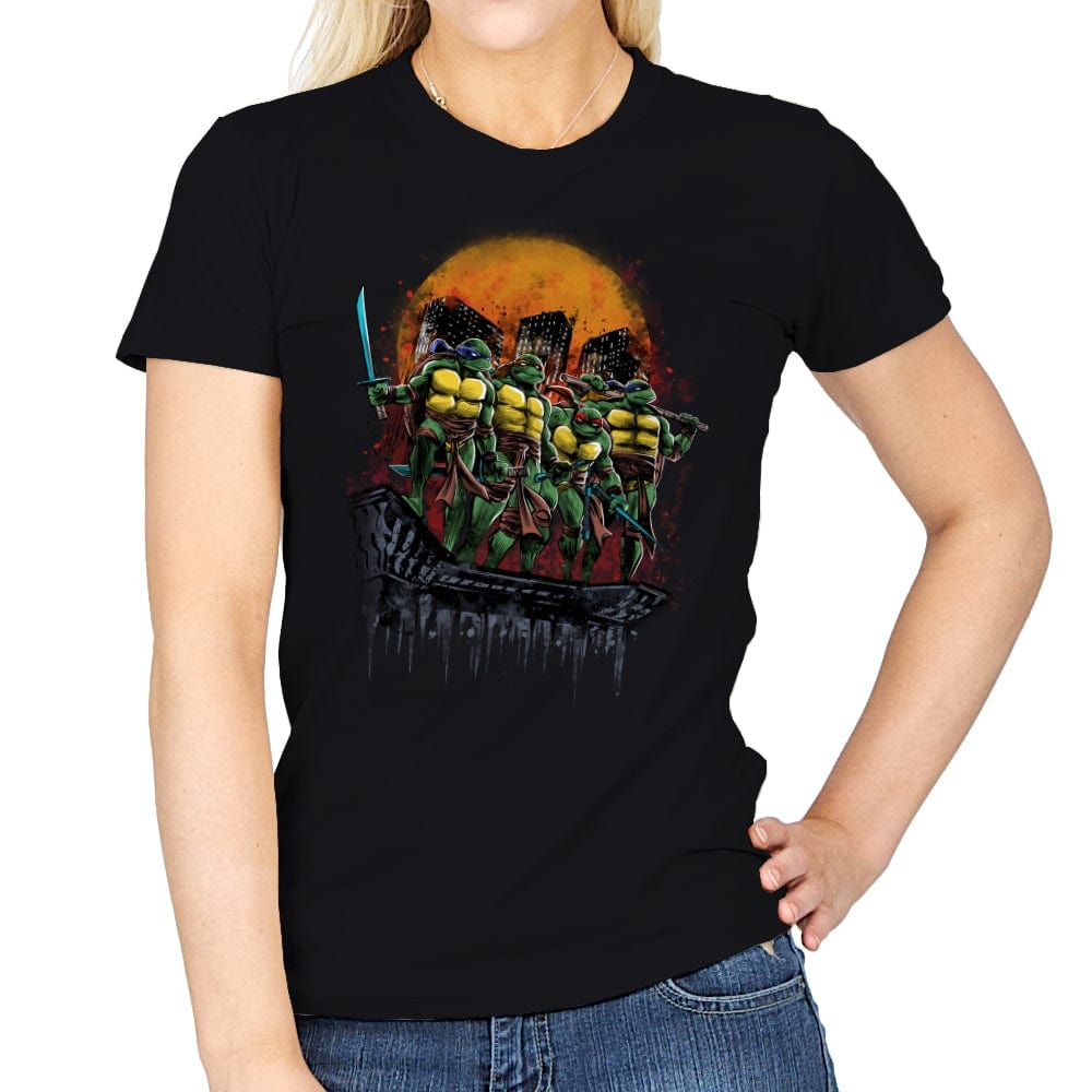 Turtles on the Roof - Womens T-Shirts RIPT Apparel Small / Black