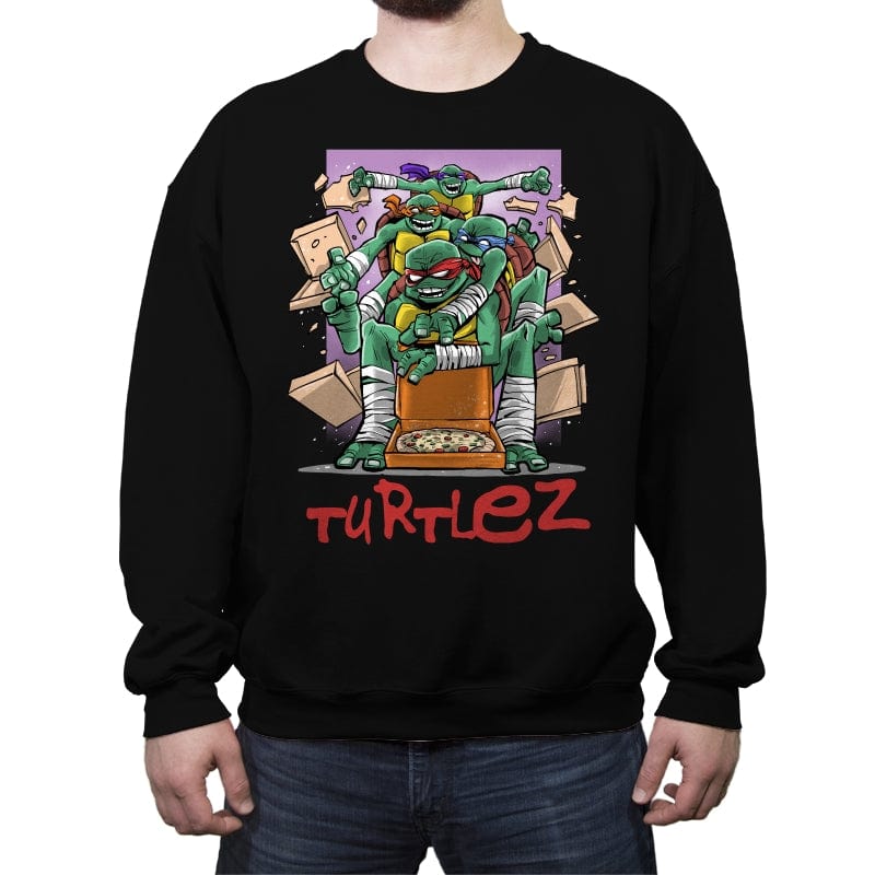 Turtlez - Crew Neck Sweatshirt Crew Neck Sweatshirt RIPT Apparel Small / Black