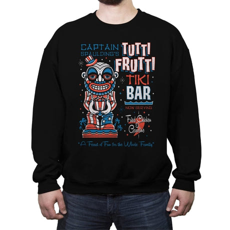 Tutti Frutti Tiki Bar - Crew Neck Sweatshirt Crew Neck Sweatshirt RIPT Apparel Small / Black