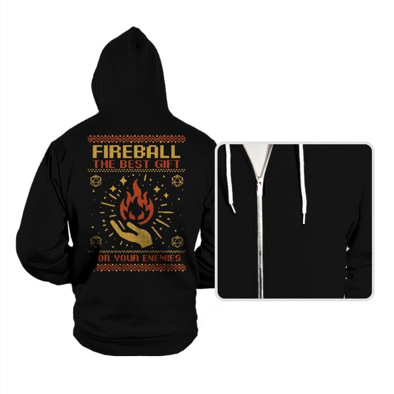 Ugly Sweater RPG Fireball - Hoodies Hoodies RIPT Apparel Small / Black