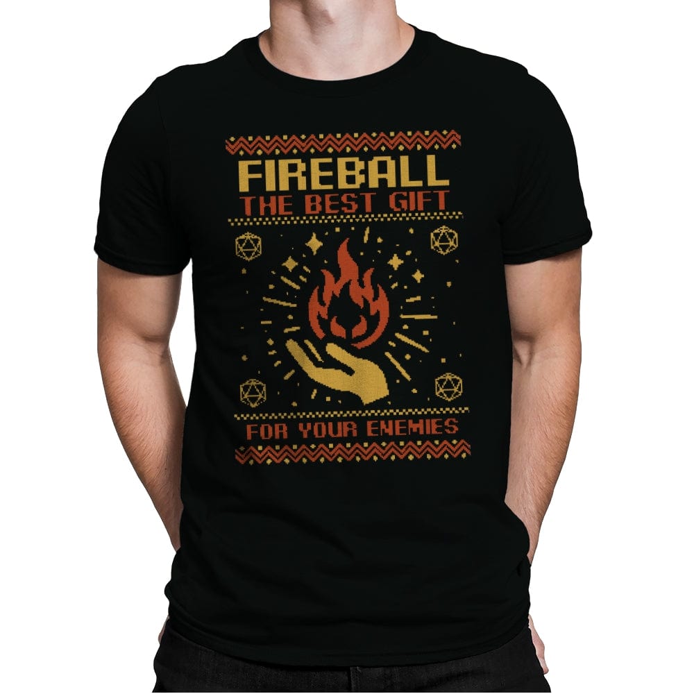 Ugly Sweater RPG Fireball - Mens Premium T-Shirts RIPT Apparel Small / Black