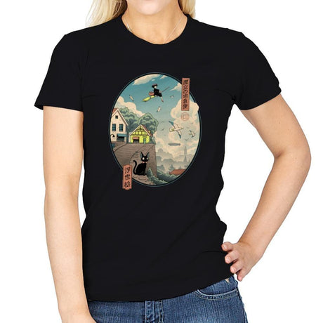 Ukiyo-e Delivery - Womens T-Shirts RIPT Apparel Small / Black