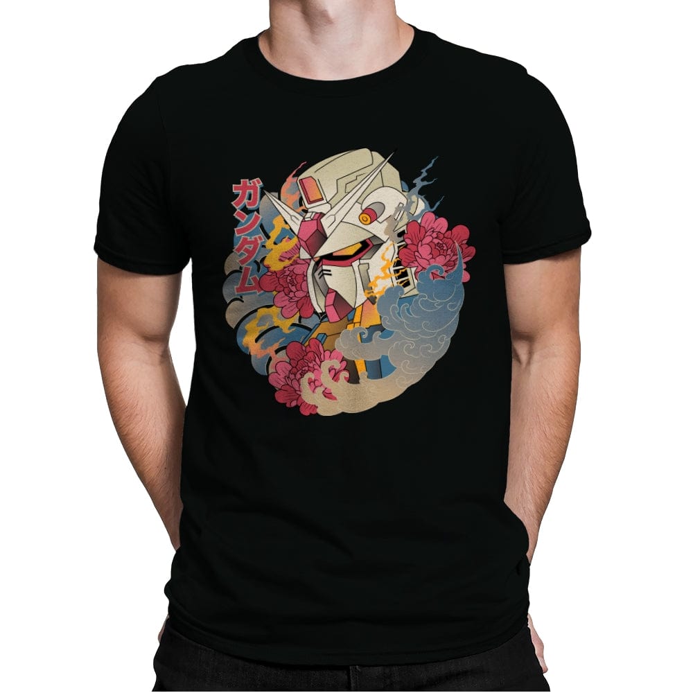 Ukiyo-e Gundam - Mens Premium T-Shirts RIPT Apparel Small / Black