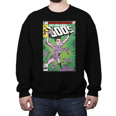 Uncanny Gods - Crew Neck Sweatshirt Crew Neck Sweatshirt RIPT Apparel Small / Black