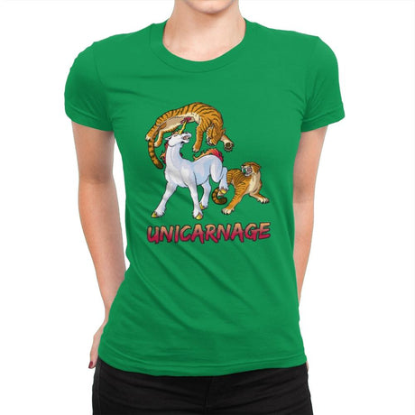 Unicarnage - Womens Premium T-Shirts RIPT Apparel Small / Kelly Green