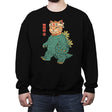 Unmasked Kaiju Meowster - Crew Neck Sweatshirt Crew Neck Sweatshirt RIPT Apparel Small / Black