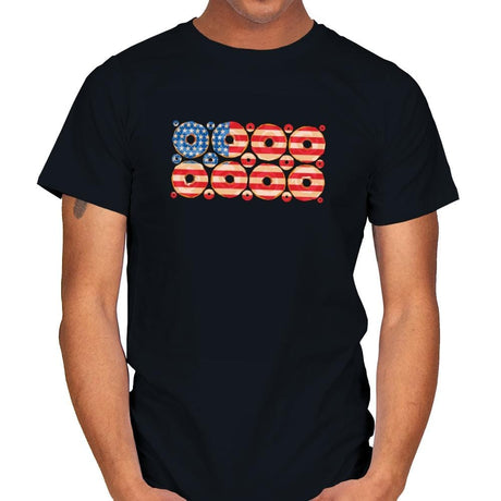 USA Donuts Exclusive - Star-Spangled - Mens T-Shirts RIPT Apparel Small / Black