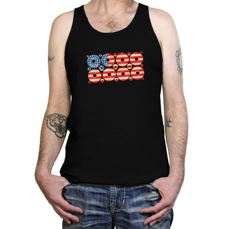 USA Donuts Exclusive - Star-Spangled - Tanktop Tanktop RIPT Apparel X-Small / Black