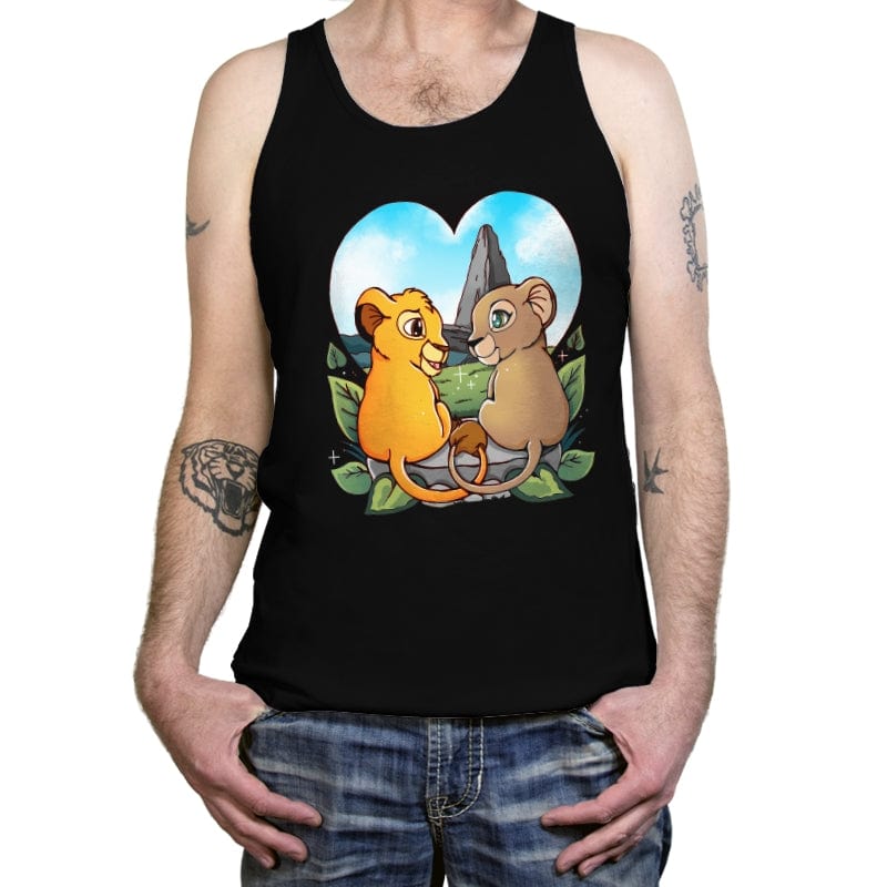 Valentine Lions - Tanktop Tanktop RIPT Apparel X-Small / Black