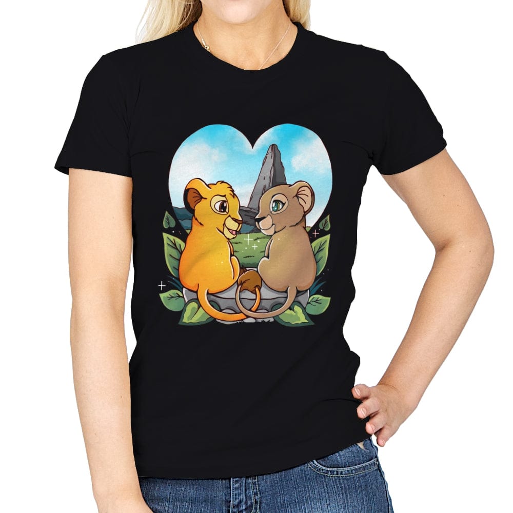 Valentine Lions - Womens T-Shirts RIPT Apparel Small / Black