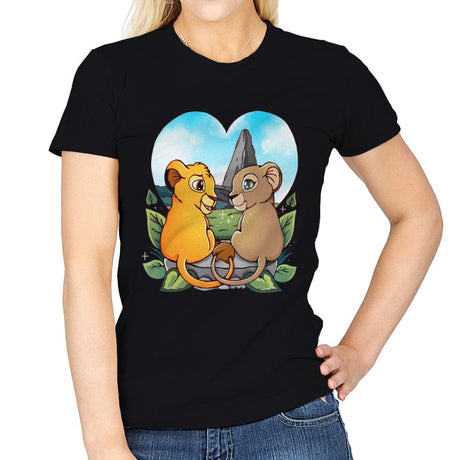 Valentine Lions - Womens T-Shirts RIPT Apparel Small / Black