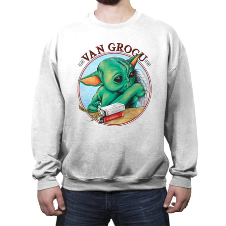 Van Grogu - Anytime - Crew Neck Sweatshirt Crew Neck Sweatshirt RIPT Apparel Small / White