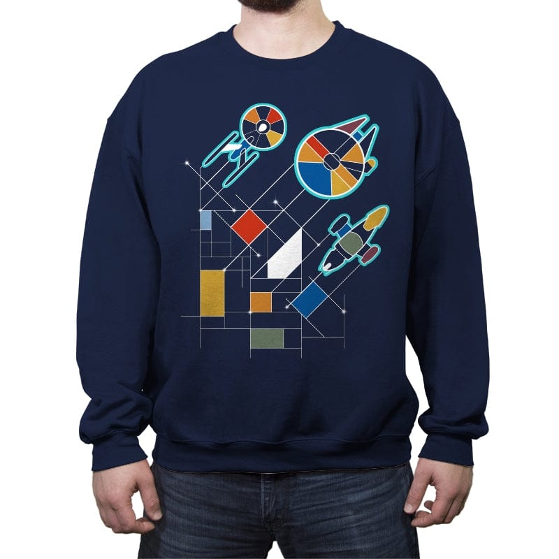 Vanguard Spaceships - Crew Neck Sweatshirt Crew Neck Sweatshirt RIPT Apparel Small / Navy